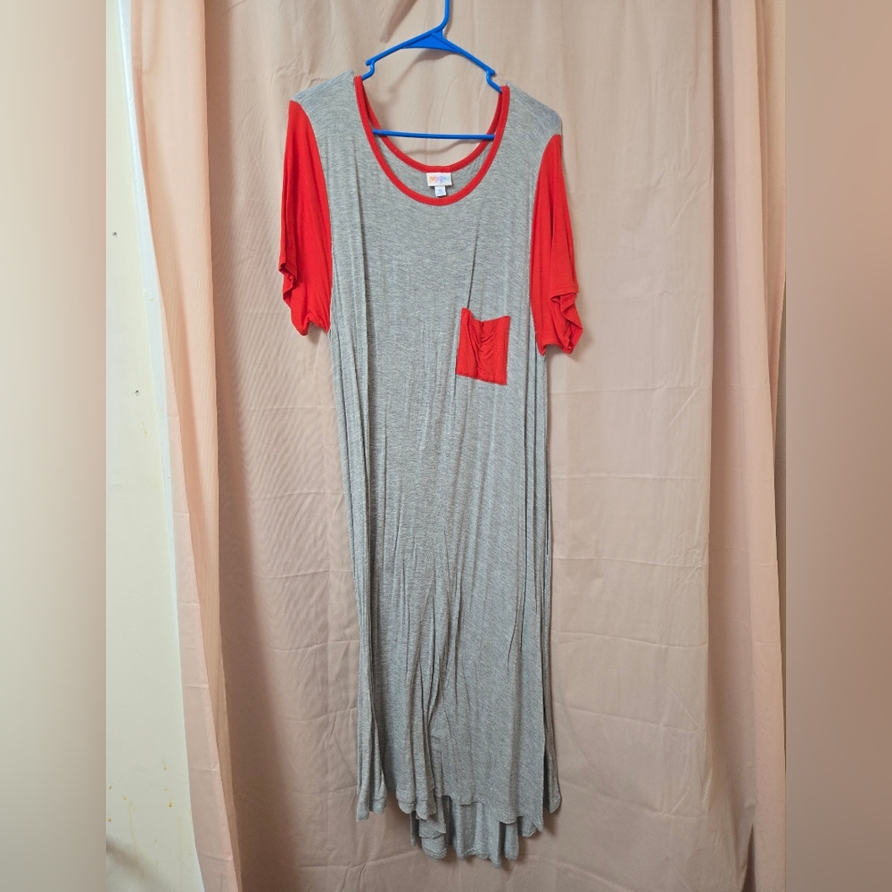 Lularoe XL Carly red and gray.